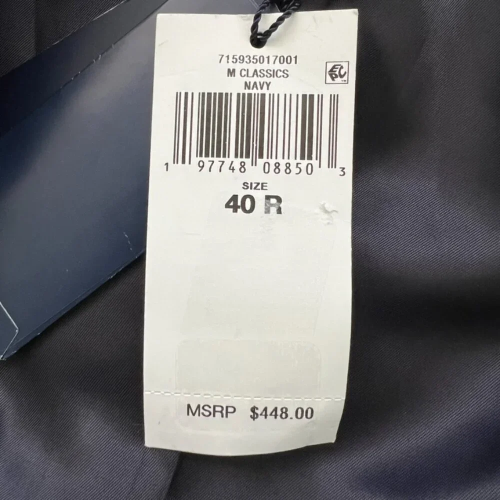 NWT Polo Ralph Lauren Linen Blazer Mens Size 40R Navy Blue Modern Fit Sport Coat